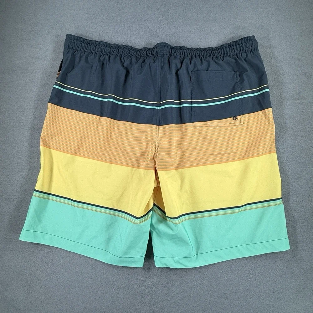 Sonoma Swim Trunks Mens 3XLT Board Shorts Stretch Color Block‎ Lined